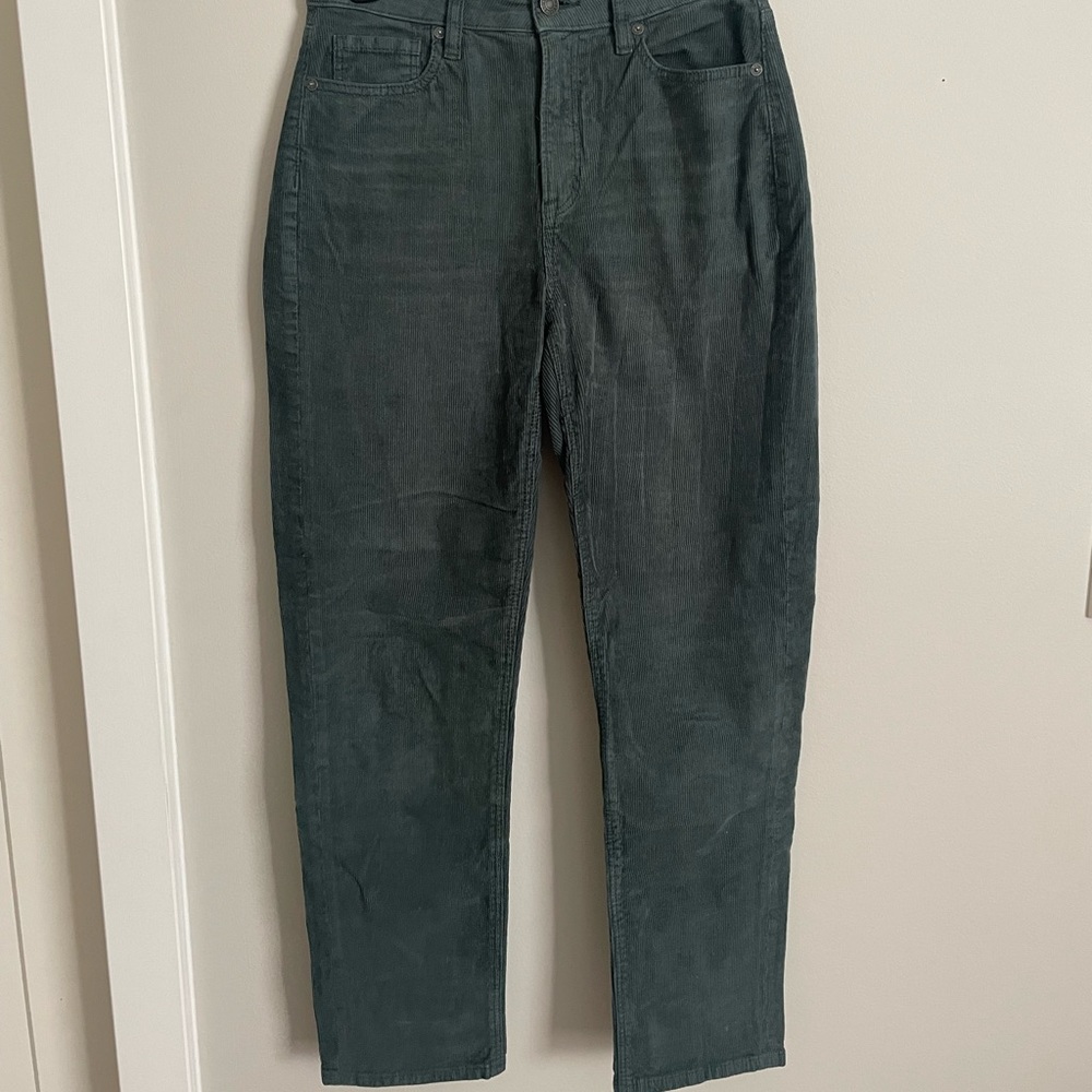 Emerald corduroy straight leg mom jeans